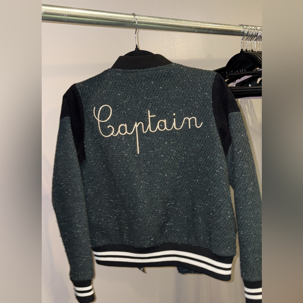 BDG Green Tweed Varsity Jacket